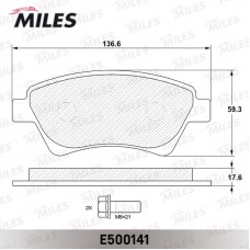 E500141 MILES Комплект гальмівних колодок дисковий гальм