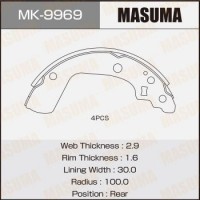 MK-9969 MASUMA Комплект гальмівних колодок