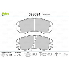 598691 VALEO Комплект гальмівних колодок дисковий гальм