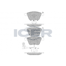 181653 ICER Комплект гальмівних колодок дисковий гальм