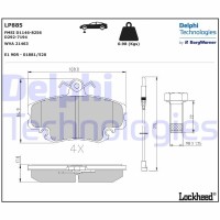LP885 DELPHI Комплект гальмівних колодок дисковий гальм