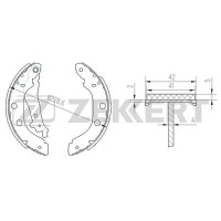 BK-4445 ZEKKERT Комплект гальмівних колодок