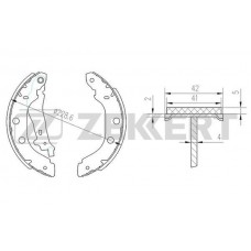 BK-4445 ZEKKERT Комплект гальмівних колодок