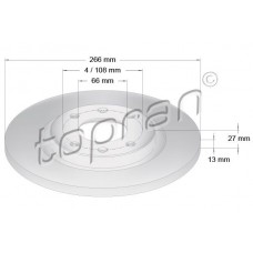 722 456 TOPRAN Гальмівний диск