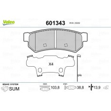 601343 VALEO Комплект гальмівних колодок дисковий гальм