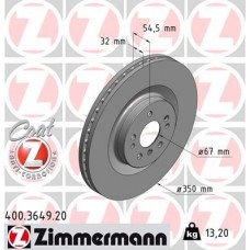 400.3649.20 ZIMMERMANN Гальмівний диск