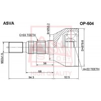 OP-504 ASVA Шарнирный комплект, Привідний вал