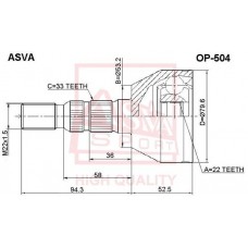 OP-504 ASVA Шарнирный комплект, Привідний вал