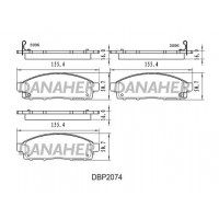 DBP2074 DANAHER Комплект гальмівних колодок дисковий гальм