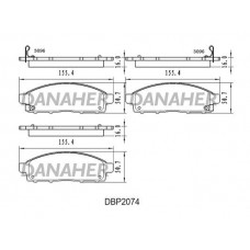 DBP2074 DANAHER Комплект гальмівних колодок дисковий гальм