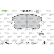 598091 VALEO КомплеК т гальмівних колодок, дискове гальмо