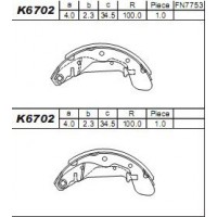 K6702 ASIMCO Комплект гальмівних колодок