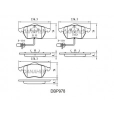 DBP978 DANAHER Комплект гальмівних колодок дисковий гальм