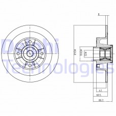 BG9028RS DELPHI Гальмівний диск