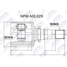 NPW-MZ-029 NTY Шарнирный комплект, Привідний вал