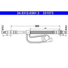 24.5312-0361.3 ATE Гальмівний шланг