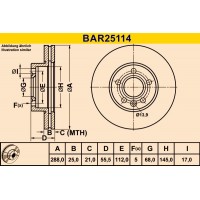 BAR25114 BARUM Гальмівний диск