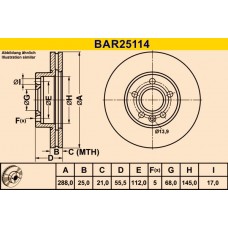 BAR25114 BARUM Гальмівний диск