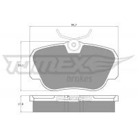 TX 10-38 TOMEX Brakes Комплект гальмівних колодок дисковий гальм