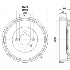 8DT 355 301-691 HELLA PAGID Гальмівний барабан
