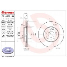09.4869.34 BREMBO Гальмівний диск