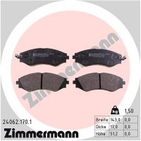 24062.170.1 ZIMMERMANN Комплект гальмівних колодок дисковий гальм