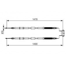 1 987 482 282 BOSCH Тросик, cтояночный тормоз