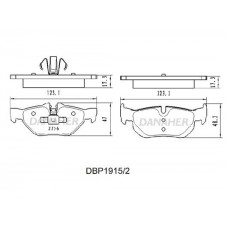 DBP1915/2 DANAHER Комплект гальмівних колодок дисковий гальм