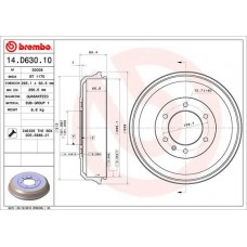 14.D630.10 BREMBO Гальмівний барабан