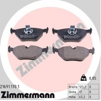 21691.170.1 ZIMMERMANN Комплект гальмівних колодок дисковий гальм