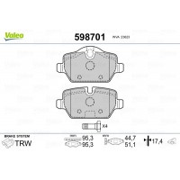 598701 VALEO Комплект гальмівних колодок дисковий гальм