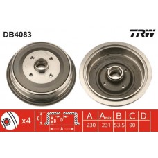 DB4083 TRW Гальмівний барабан