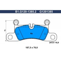 B1.G120-1385.2 GALFER Комплект гальмівних колодок дисковий гальм