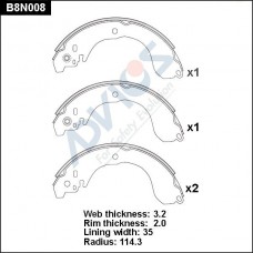 B8N008 ADVICS Комплект гальмівних колодок