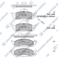 SP1923 Hi-Q Комплект гальмівних колодок дисковий гальм