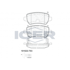 181622-703 ICER Комплект гальмівних колодок дисковий гальм