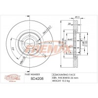 BD4208 FREMAX BRAKE DISC HIGH CARBON