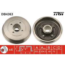 DB4363 TRW Гальмівний барабан