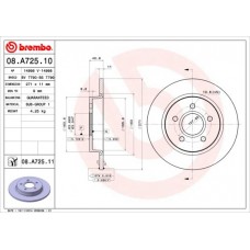 08.A725.10 BREMBO Гальмівний диск
