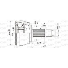 CVJ5239.10 OPEN PARTS Шарнирный комплект, Привідний вал