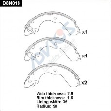 D8N018 ADVICS Комплект гальмівних колодок