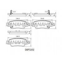 DBP2202 DANAHER Комплект гальмівних колодок дисковий гальм