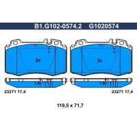 B1.G102-0574.2 GALFER Комплект гальмівних колодок дисковий гальм