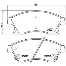 P 59 076 BREMBO Комплект гальмівних колодок дисковий гальм