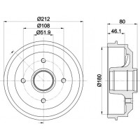 8DT 355 301-281 HELLA PAGID Гальмівний барабан