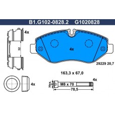 B1.G102-0828.2 GALFER Комплект гальмівних колодок дисковий гальм