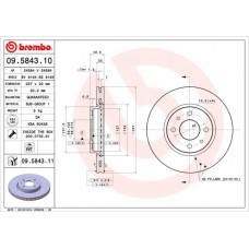 09.5843.11 BREMBO Гальмівний диск