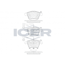 181777 ICER Комплект гальмівних колодок дисковий гальм