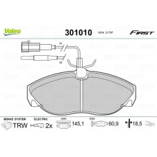 301010 VALEO Комплект гальмівних колодок дисковий гальм