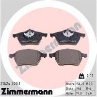 21624.200.1 ZIMMERMANN Комплект гальмівних колодок дисковий гальм